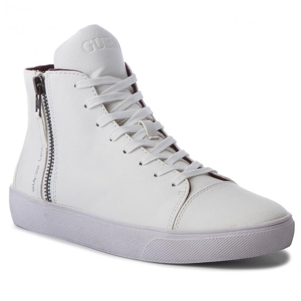 New GUESS Laurence Mid FMLAU1 ELE12 WHITE Sneakers SZ 11`